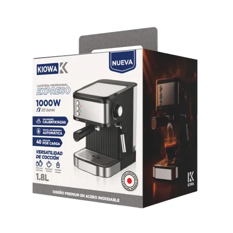 CAFETERA EXPRESSO 1000W 1.8L MODK-0055 - KIOWA - NEGRO