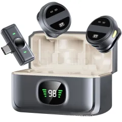 MICROFONO DOBLE INALAMBRICO MAGNETICO MODV-00GS - VARIOS - NEGRO